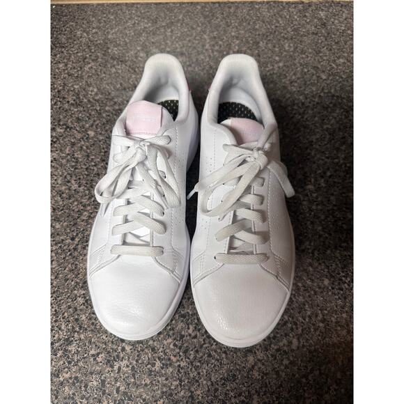 adidas Shoes - Adidas Advantage Court Sneakers White Pink Cloudfoam Women’s Size 8